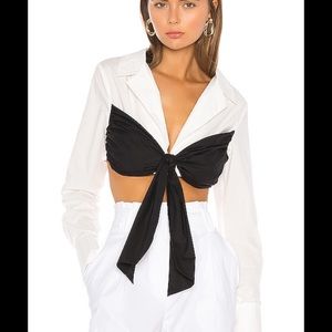 L’ACADAMIE WRAP TIE BLOUSE XS